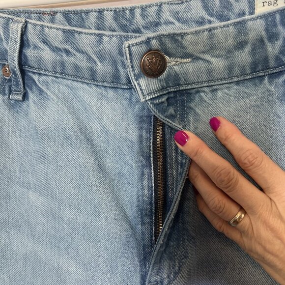 Rag & Bone Women Jeans 29/8 High Rise Zipper Pockets Ankle Raw Hem Distressed - Picture 6 of 11